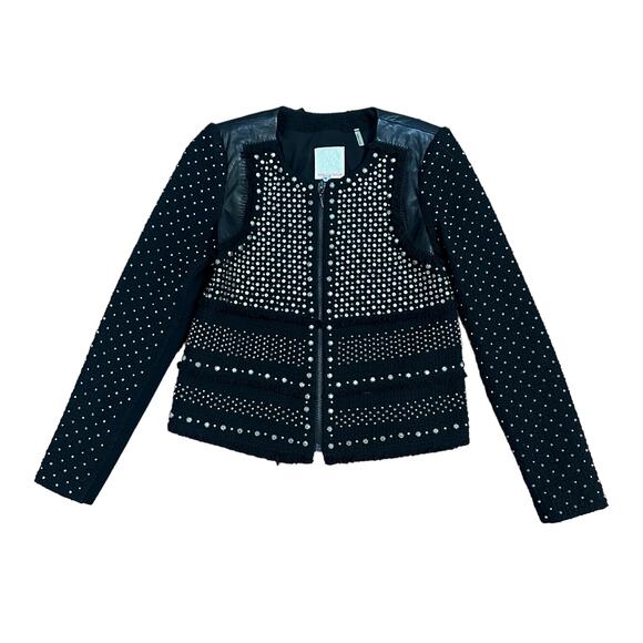 Rebecca Taylor Studded Short Tweed Jacket - Picture 1 of 9